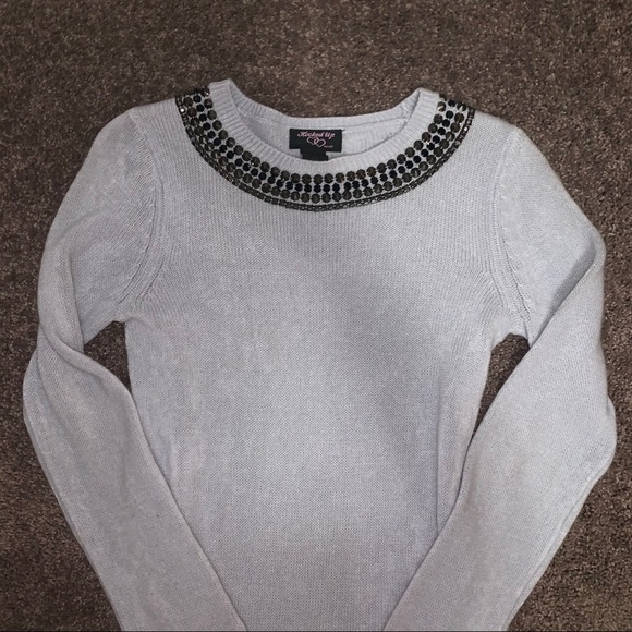 Bluish grey sweater with studs - Picture 2 of 3